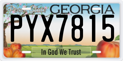 GA license plate PYX7815