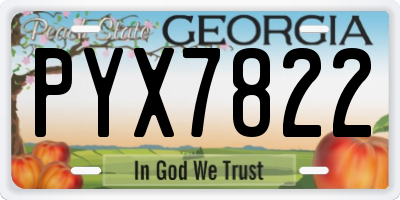GA license plate PYX7822