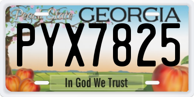 GA license plate PYX7825
