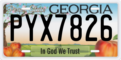 GA license plate PYX7826