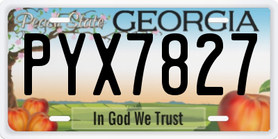 GA license plate PYX7827