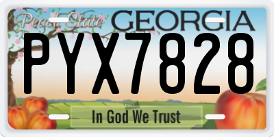 GA license plate PYX7828