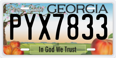 GA license plate PYX7833