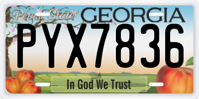 GA license plate PYX7836
