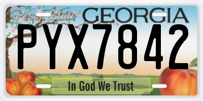 GA license plate PYX7842