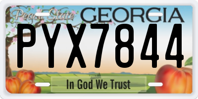 GA license plate PYX7844