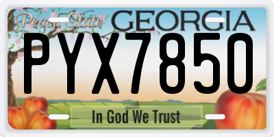 GA license plate PYX7850