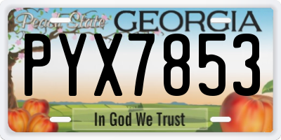 GA license plate PYX7853
