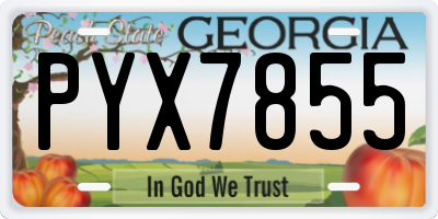 GA license plate PYX7855