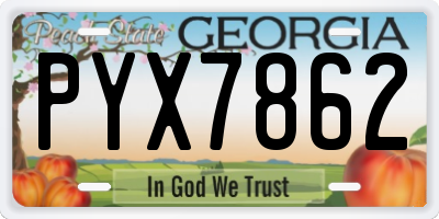 GA license plate PYX7862