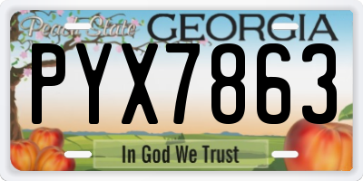 GA license plate PYX7863