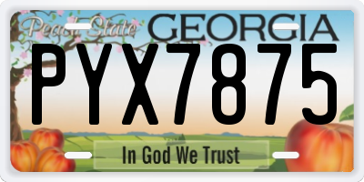 GA license plate PYX7875