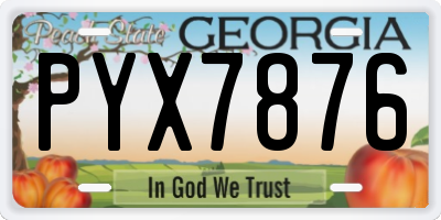 GA license plate PYX7876