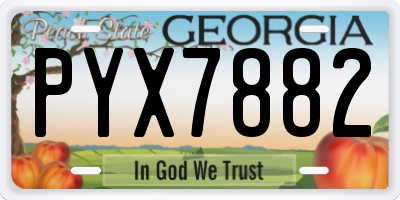 GA license plate PYX7882