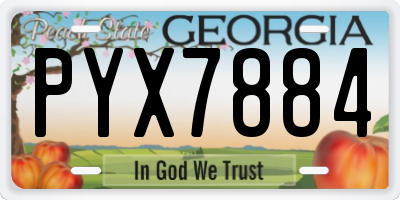 GA license plate PYX7884