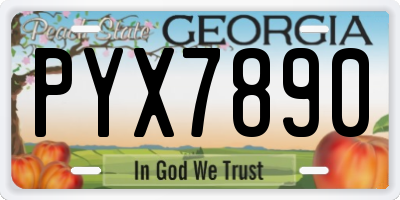 GA license plate PYX7890