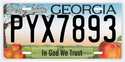 GA license plate PYX7893