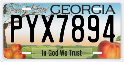 GA license plate PYX7894