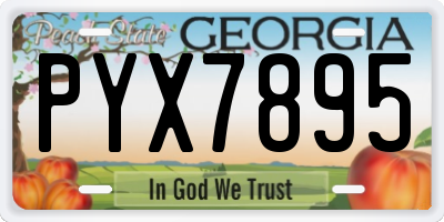 GA license plate PYX7895