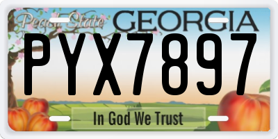 GA license plate PYX7897