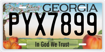 GA license plate PYX7899