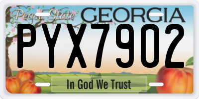 GA license plate PYX7902