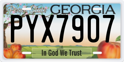 GA license plate PYX7907