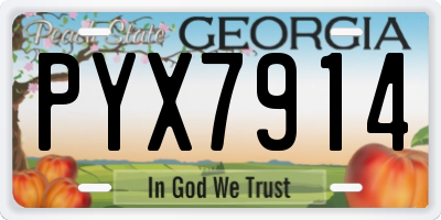 GA license plate PYX7914