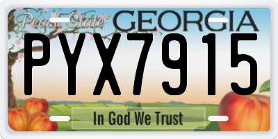 GA license plate PYX7915