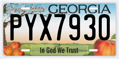 GA license plate PYX7930