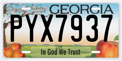 GA license plate PYX7937