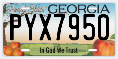 GA license plate PYX7950