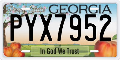 GA license plate PYX7952