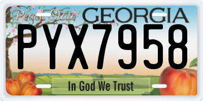 GA license plate PYX7958