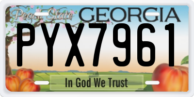 GA license plate PYX7961