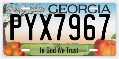GA license plate PYX7967