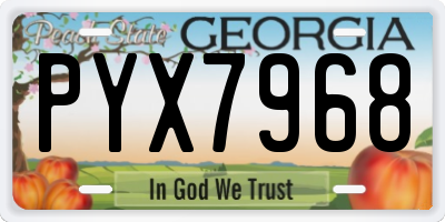 GA license plate PYX7968
