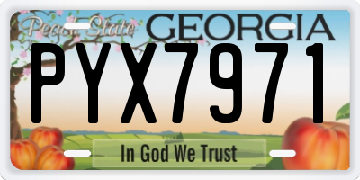GA license plate PYX7971