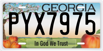 GA license plate PYX7975
