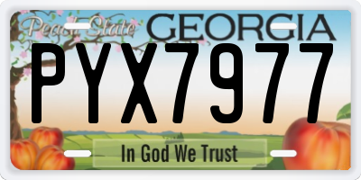 GA license plate PYX7977