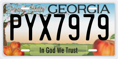 GA license plate PYX7979