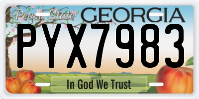 GA license plate PYX7983