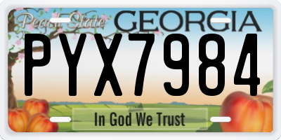 GA license plate PYX7984