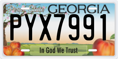GA license plate PYX7991
