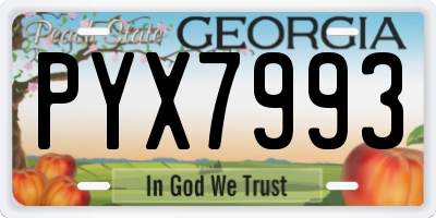 GA license plate PYX7993