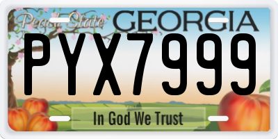GA license plate PYX7999
