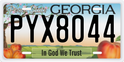 GA license plate PYX8044