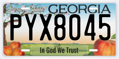 GA license plate PYX8045