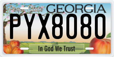 GA license plate PYX8080