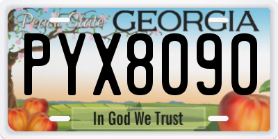 GA license plate PYX8090